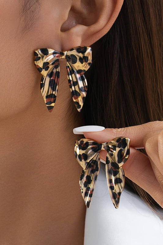 Wild Leopard Bow Knot Earrings
