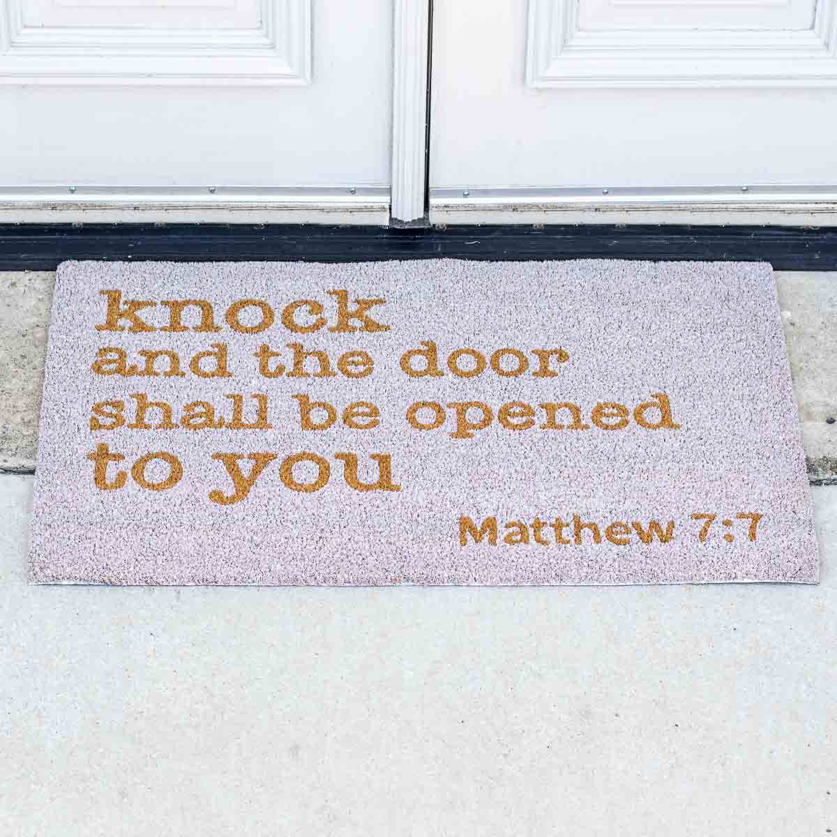 Matthew 7:7 Coir Doormat