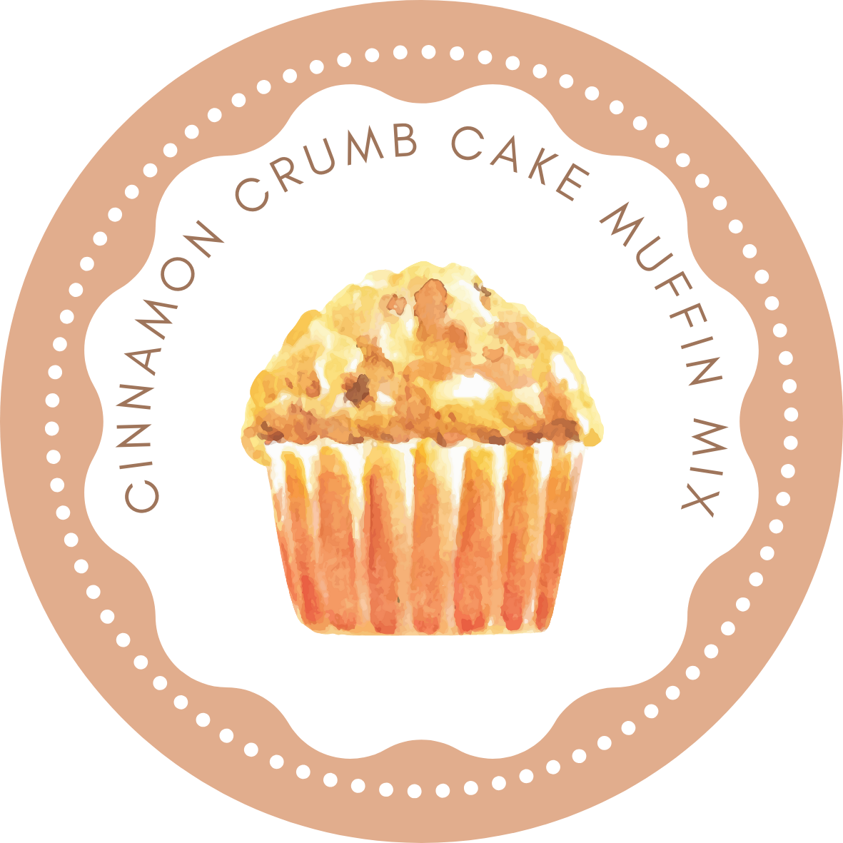 Cinnamon Crumb Cake Muffin Mix in drawstring bag