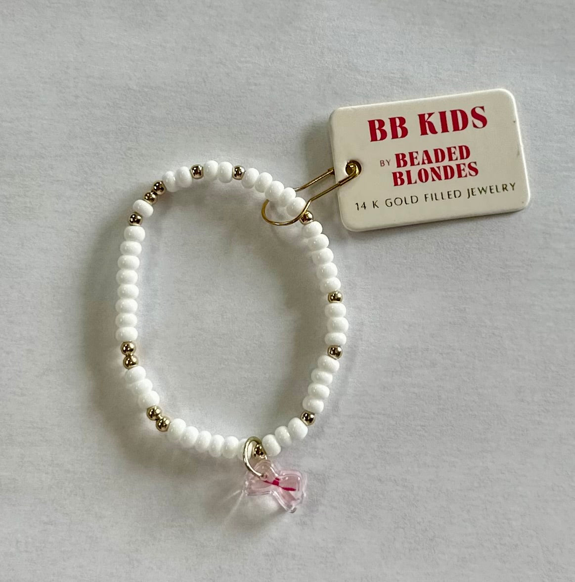 Beaded Blondes KIDS Sprinkle-Pink Bow