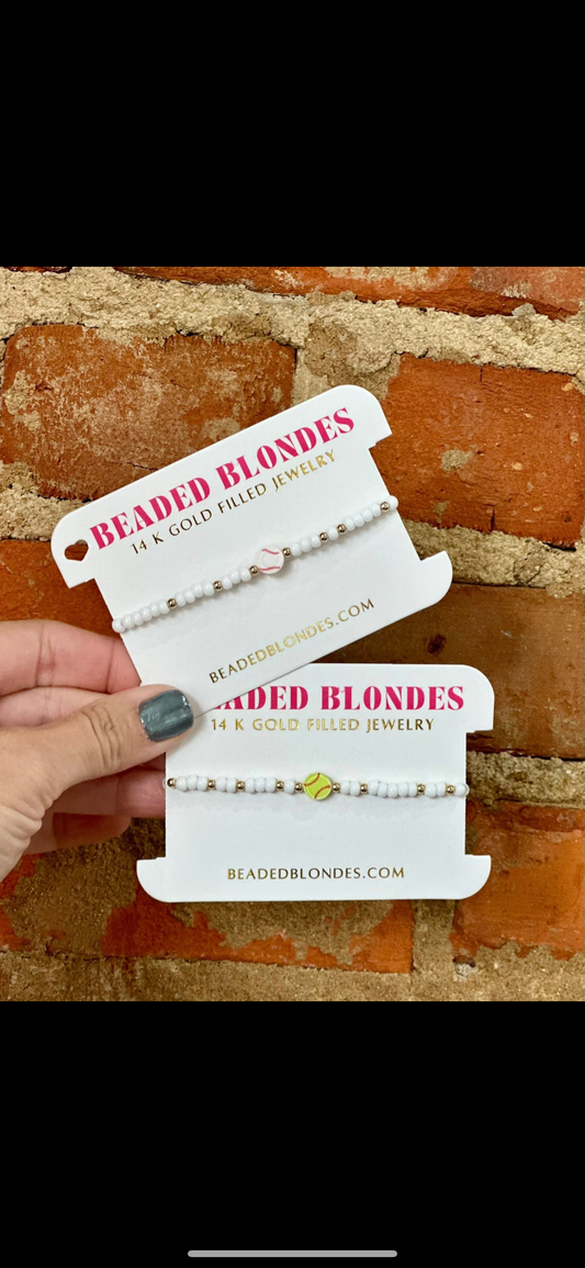 Beaded Blondes Baseball Sprinkle Bracelet