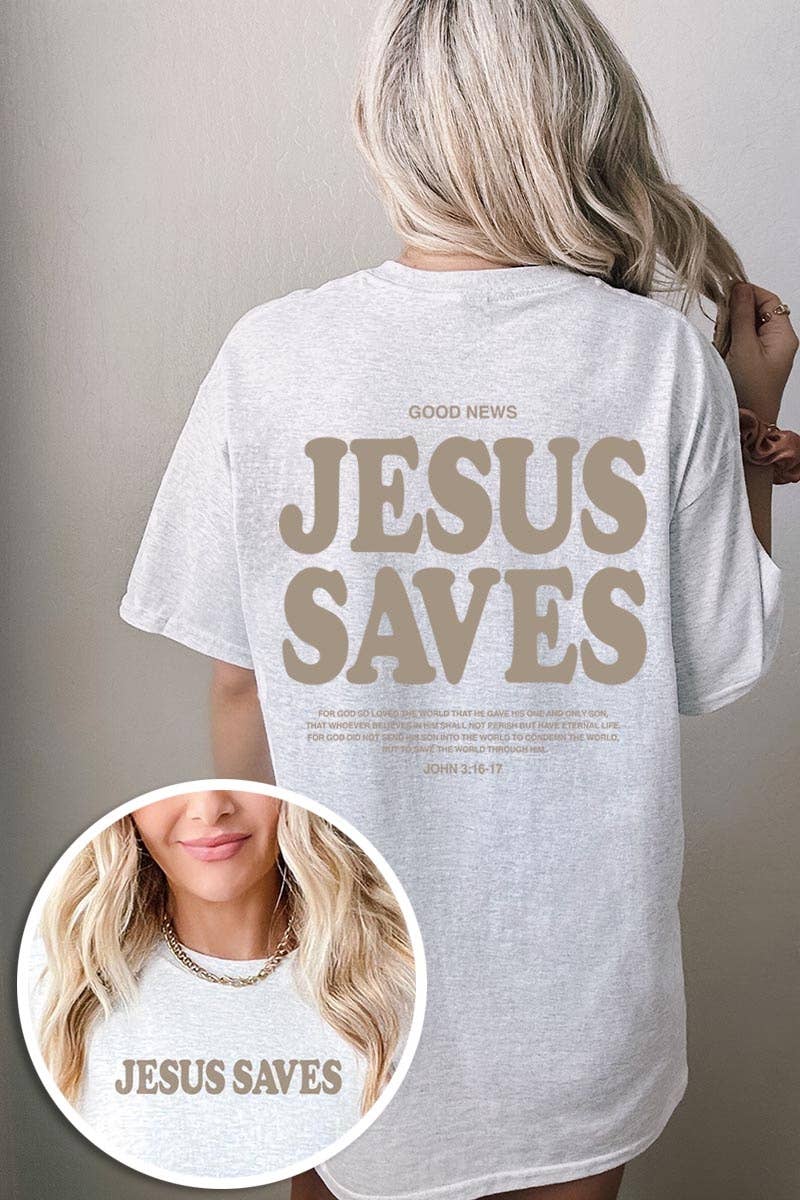 Jesus Saves Graphic Heavy Cotton Tee