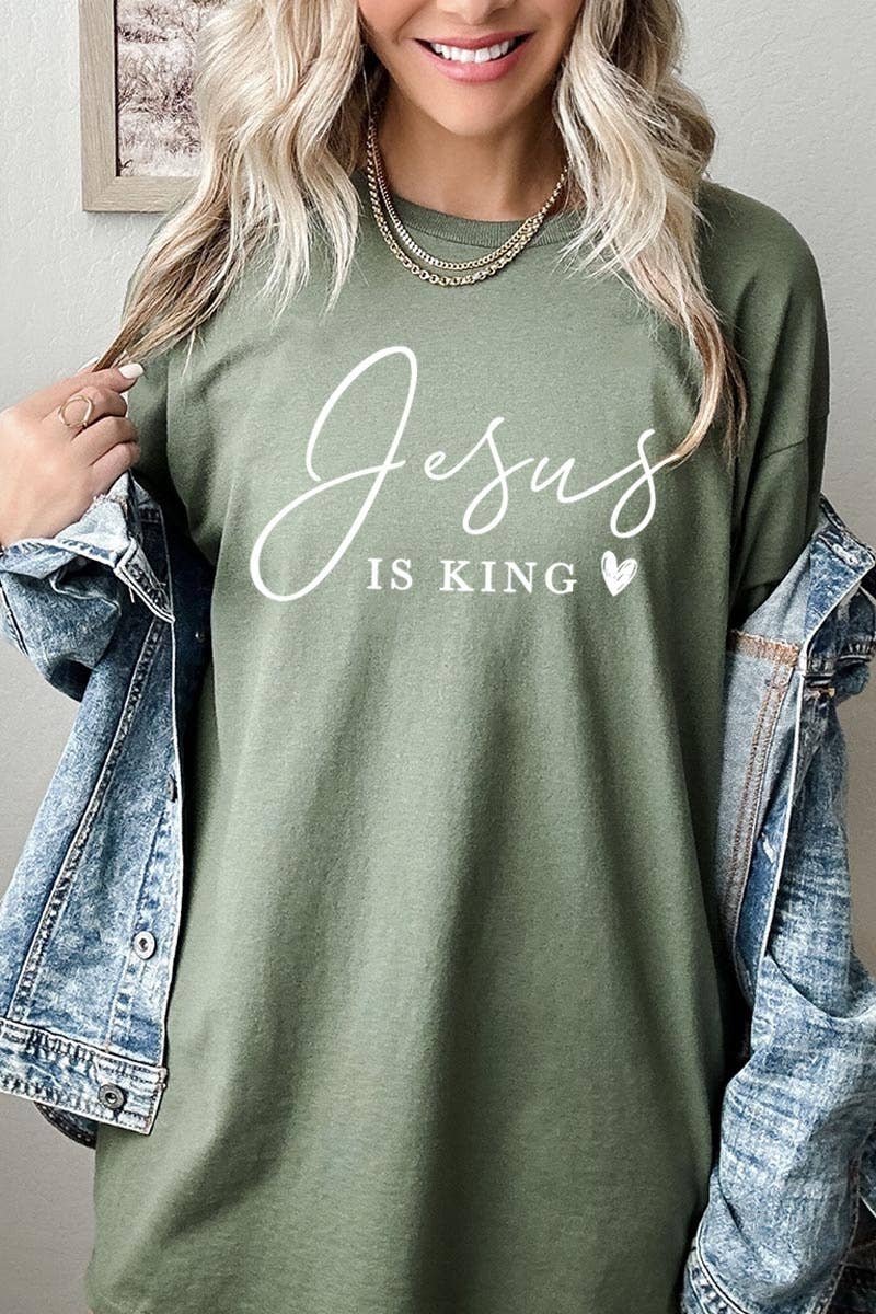 Jesus is King Graphic Heavy Cotton Tee