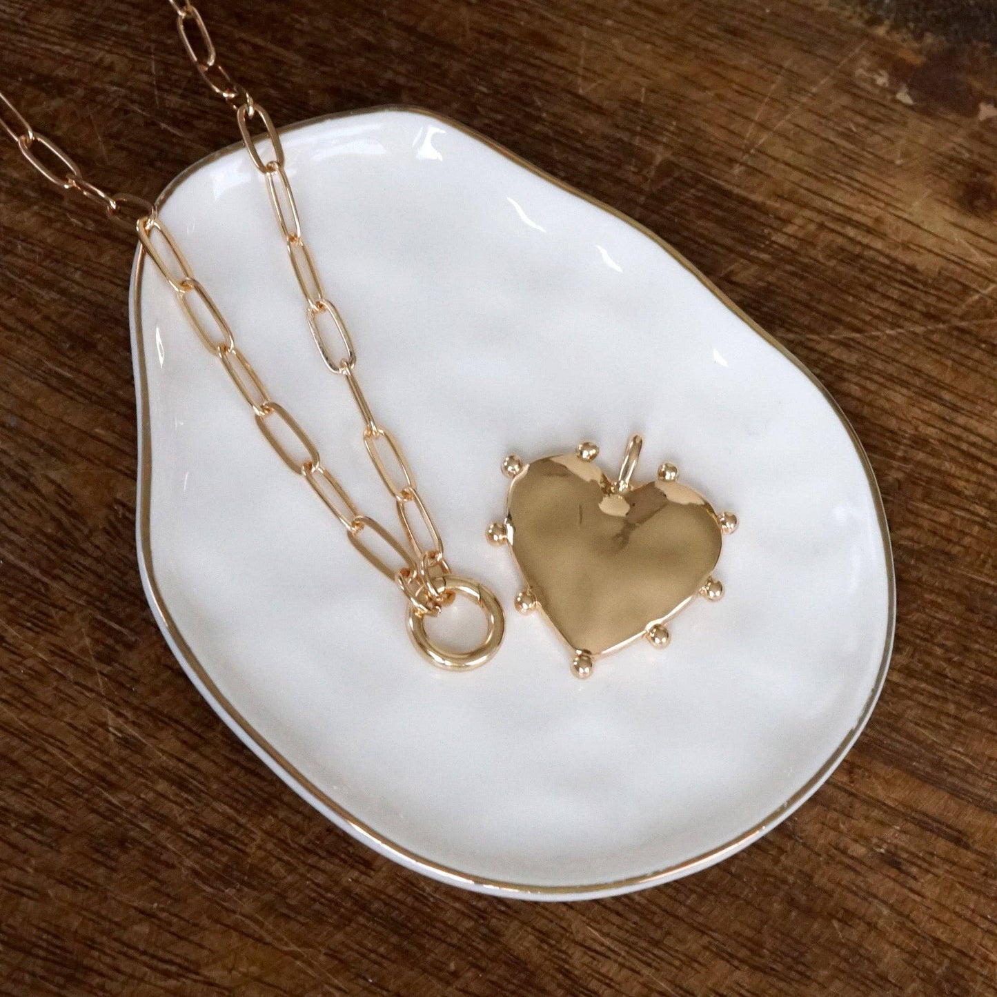 Modern Spiky Heart Paperclip Necklace 2030