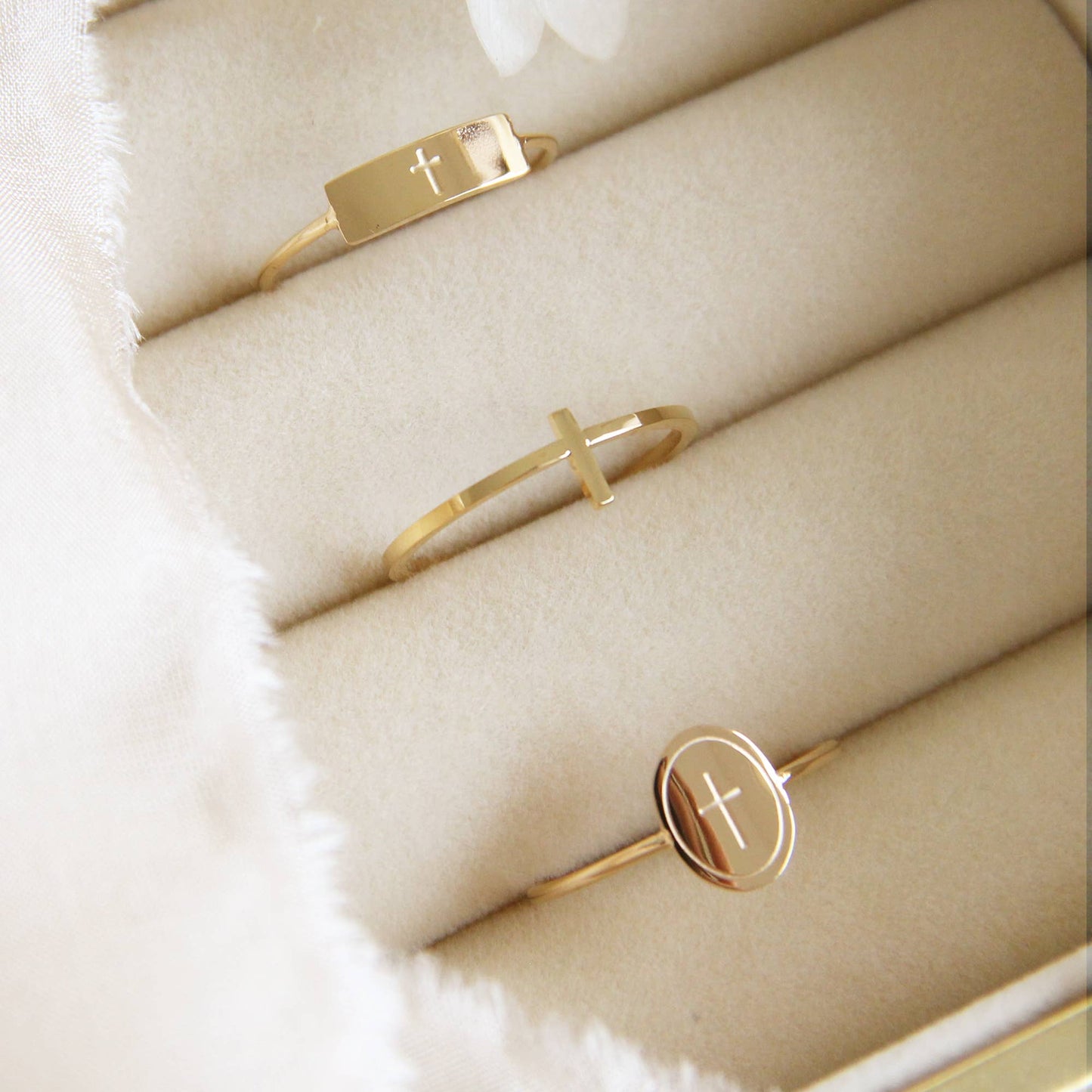 Dainty Cross Ring