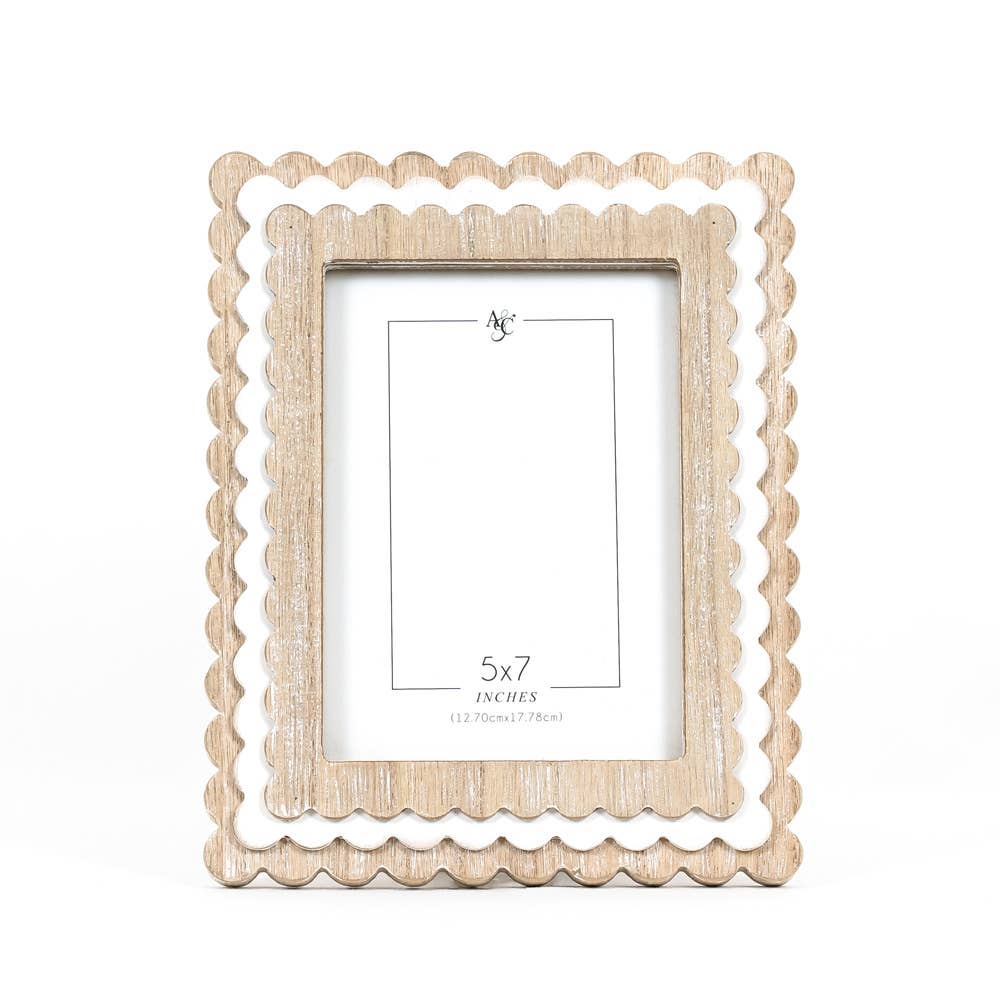 8x10x1 wood scallop photo frame