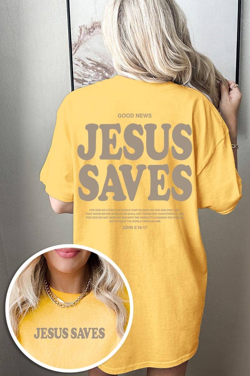 Jesus Saves Graphic Heavy Cotton Tee