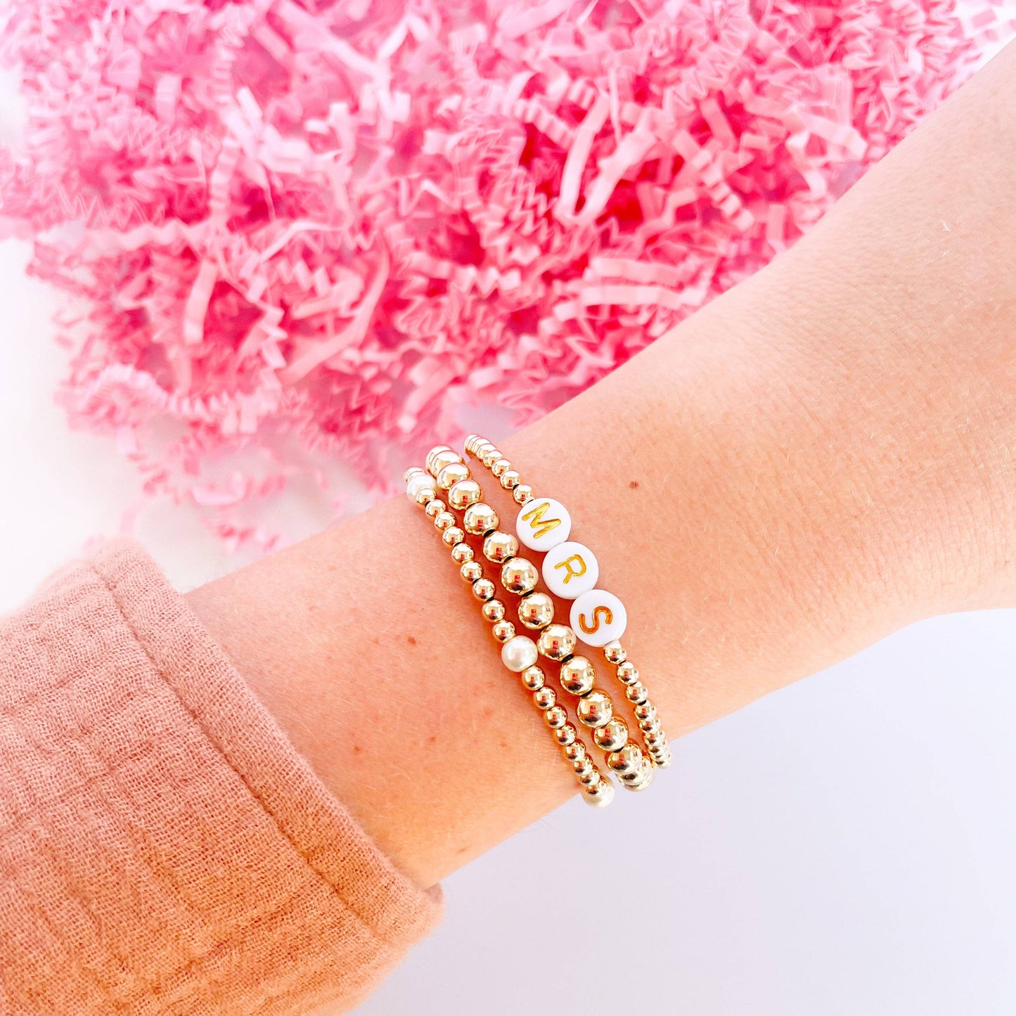 Madi Beaded Bracelet in Gold