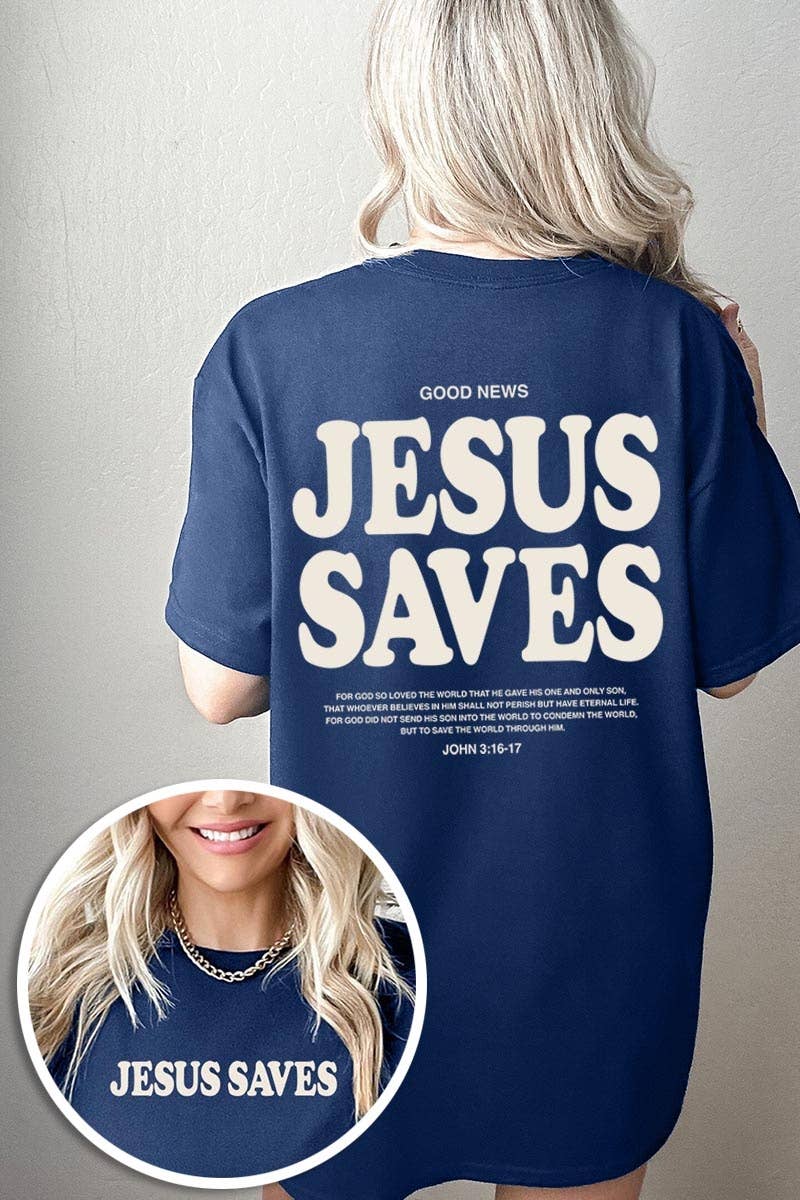Jesus Saves Graphic Heavy Cotton Tee