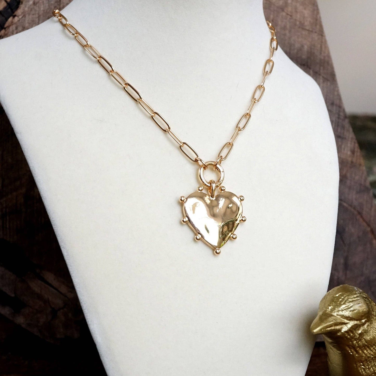 Modern Spiky Heart Paperclip Necklace 2030