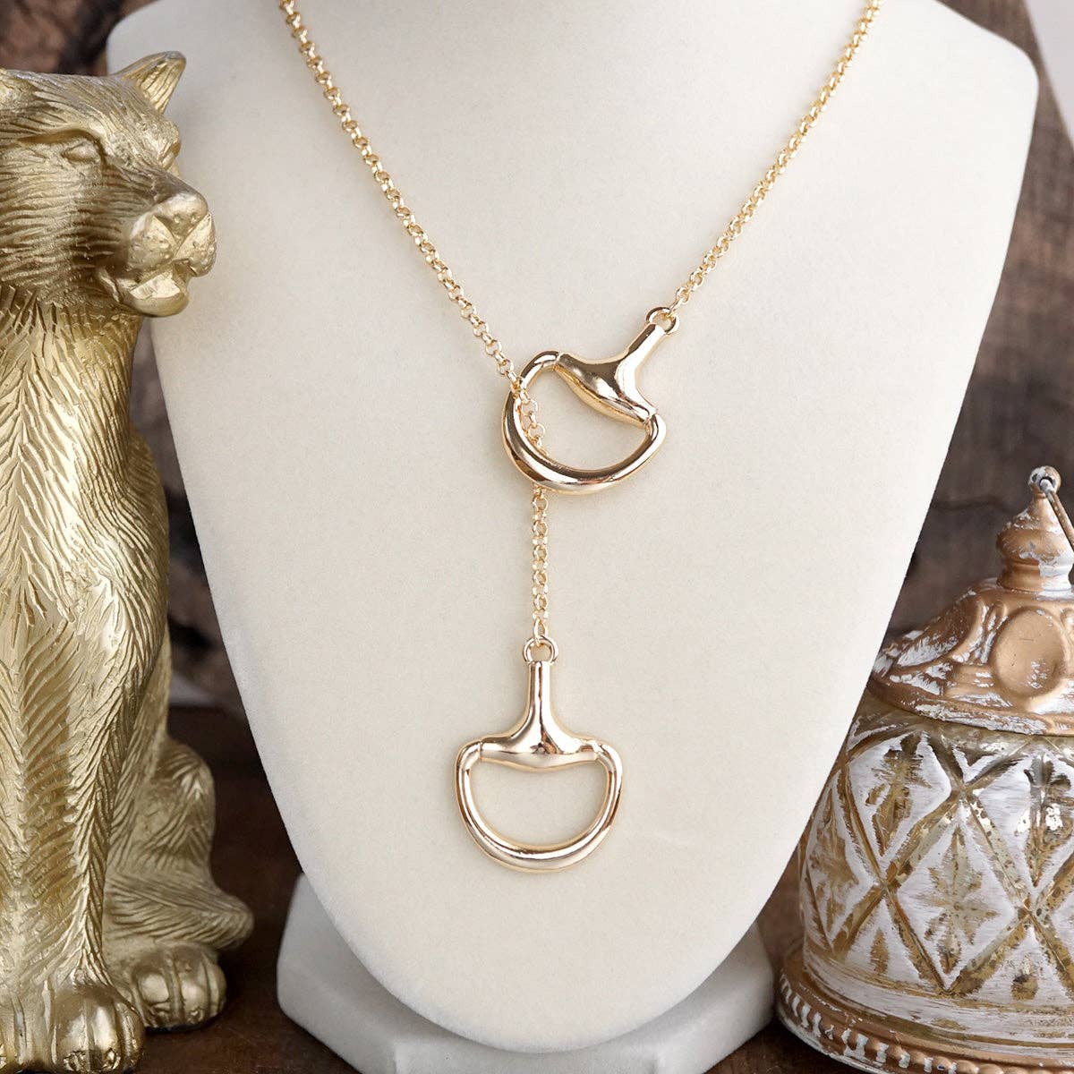 Rider’s Link – Adjustable Horse Bit Lariat Necklace