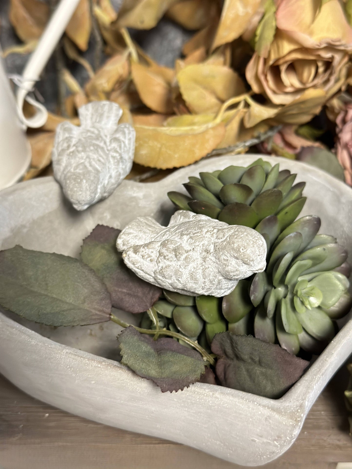 Cement Heart Planter/ Bird Feeder