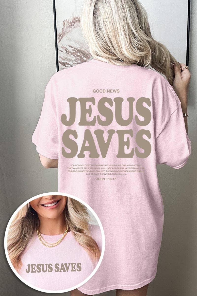 Jesus Saves Graphic Heavy Cotton Tee