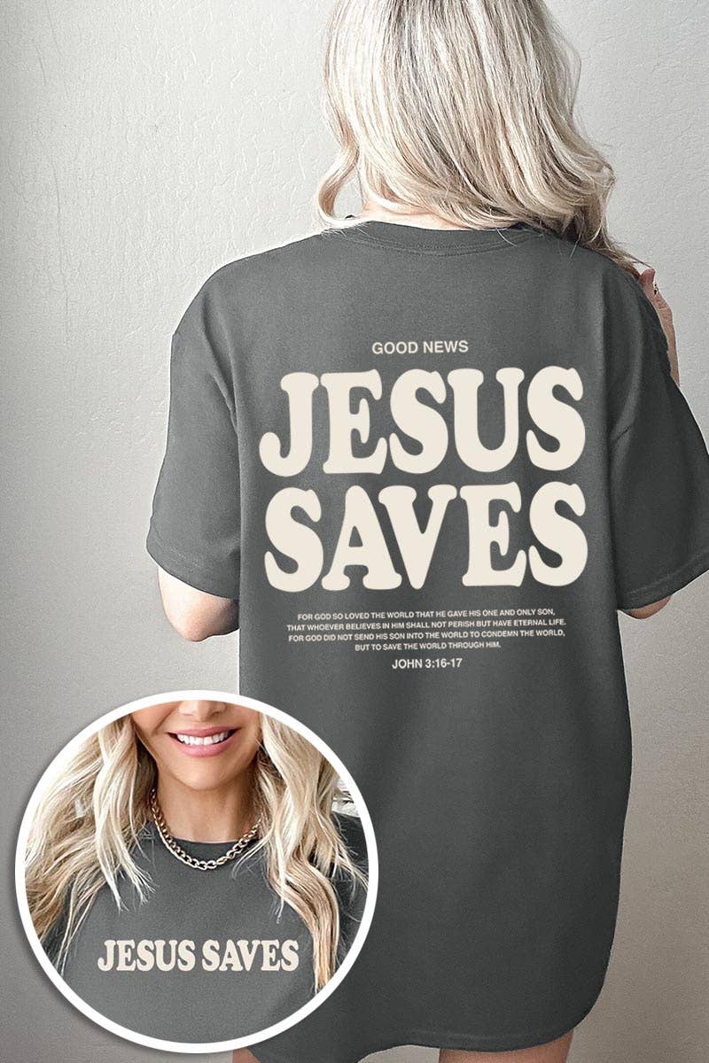 Jesus Saves Graphic Heavy Cotton Tee