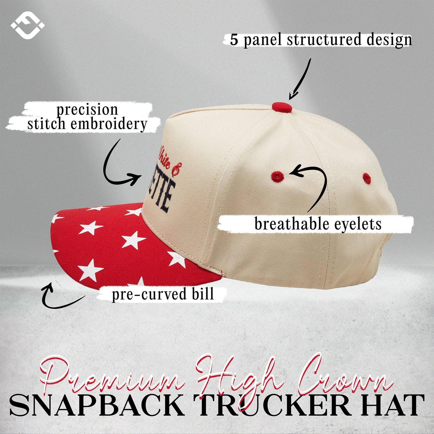 Red, White & Brunette Hat