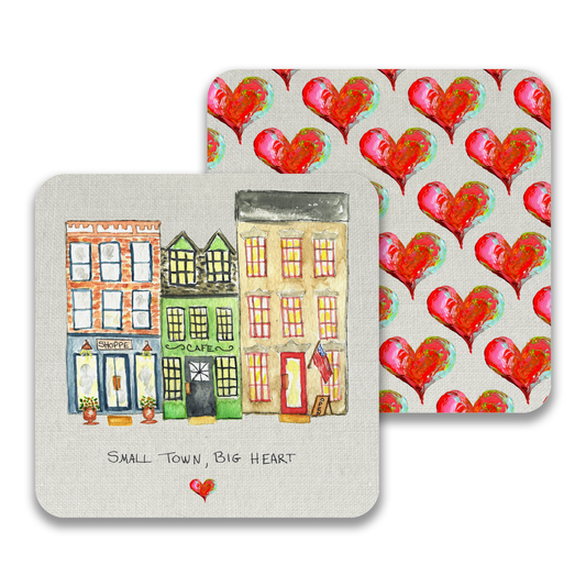 Small Town Big Heart Paper Drink Coaster