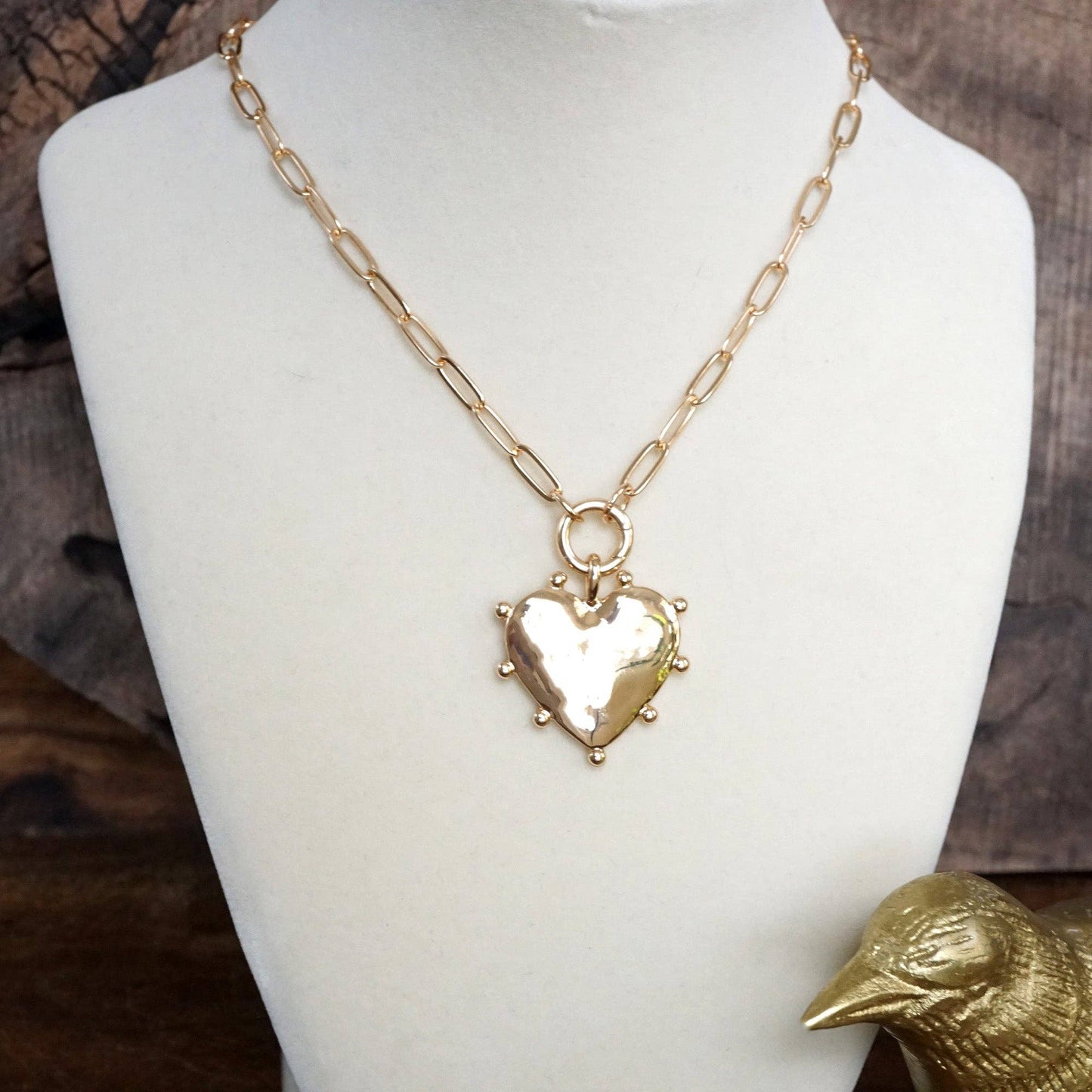Modern Spiky Heart Paperclip Necklace 2030