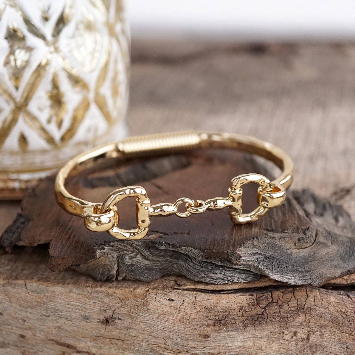 Horse Bit Hinged Bracelet - Rider’s Curve