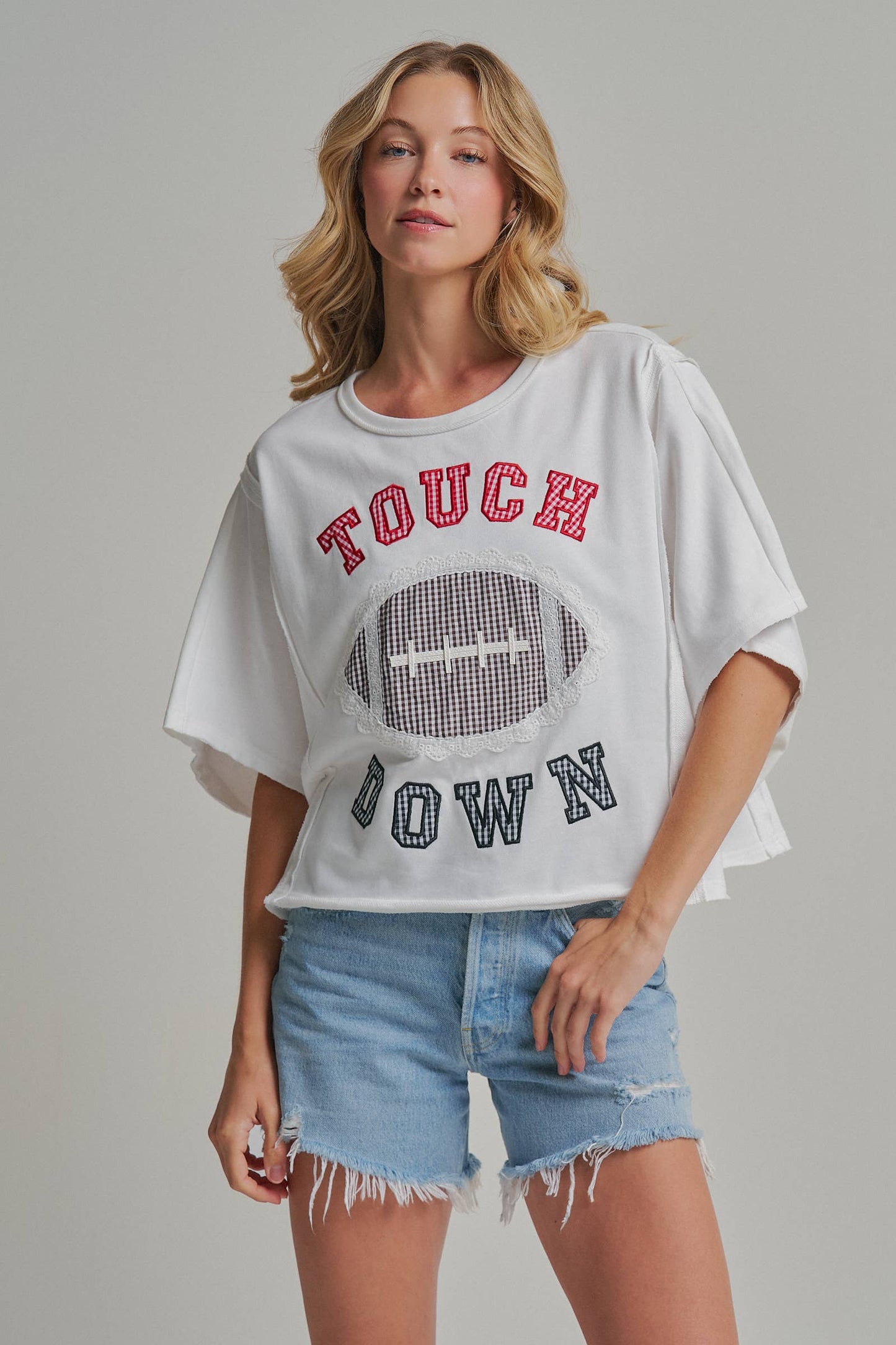 FOOTBALL TOUCHDOWN LETTER PATCH GAMEDAY KNIT TOP_JLT00152-05