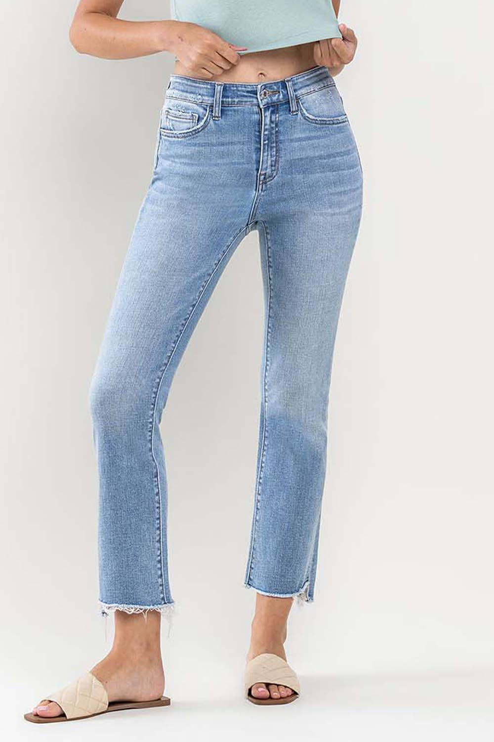 HIGH RISE CROP FLARE JEANS T5988