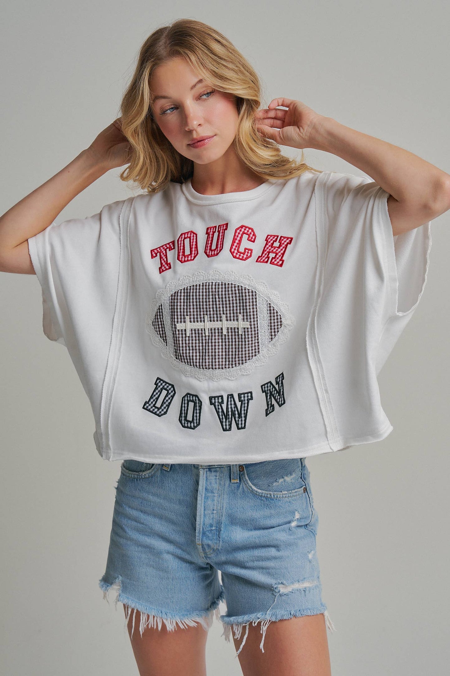 FOOTBALL TOUCHDOWN LETTER PATCH GAMEDAY KNIT TOP_JLT00152-05
