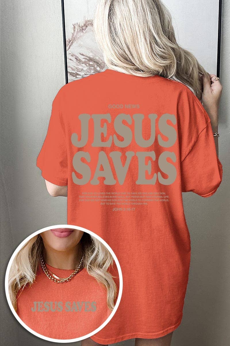 Jesus Saves Graphic Heavy Cotton Tee