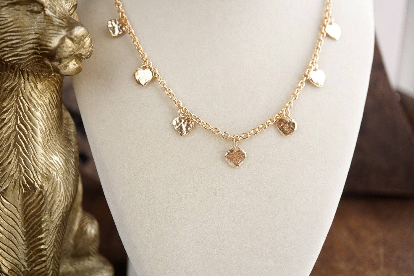 Tiny Crush – Hammered Heart Charm Necklace