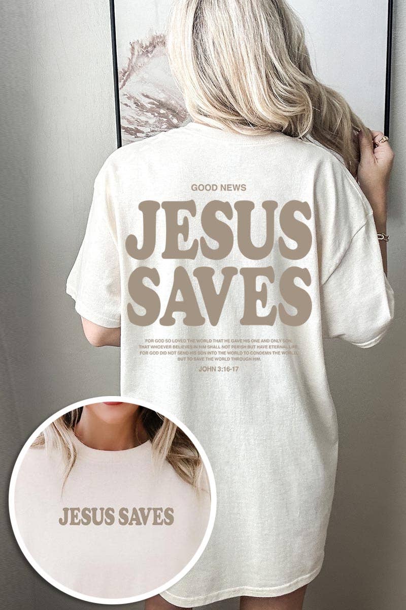 Jesus Saves Graphic Heavy Cotton Tee