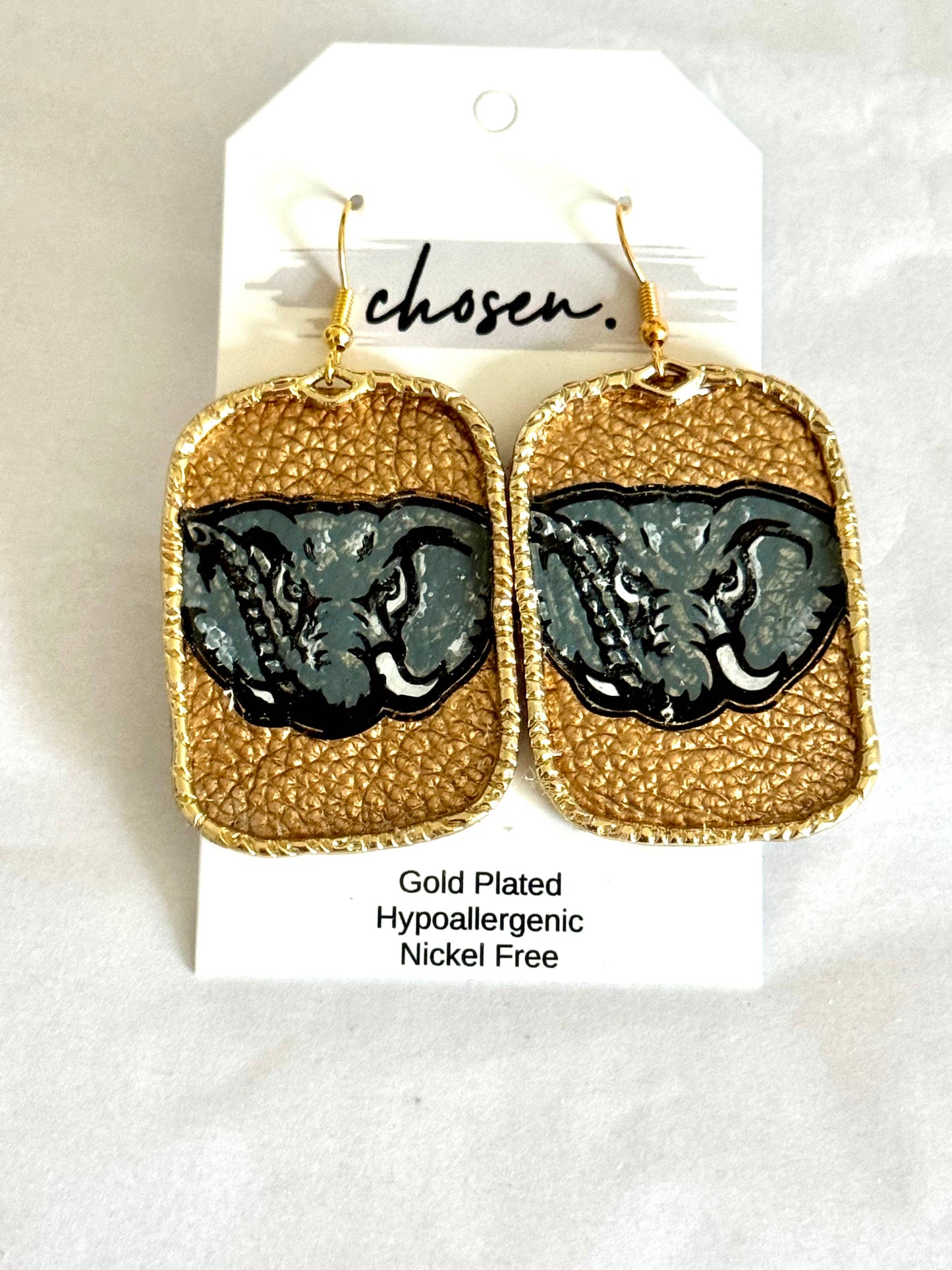 Bama Hand Painted Leather Earrings