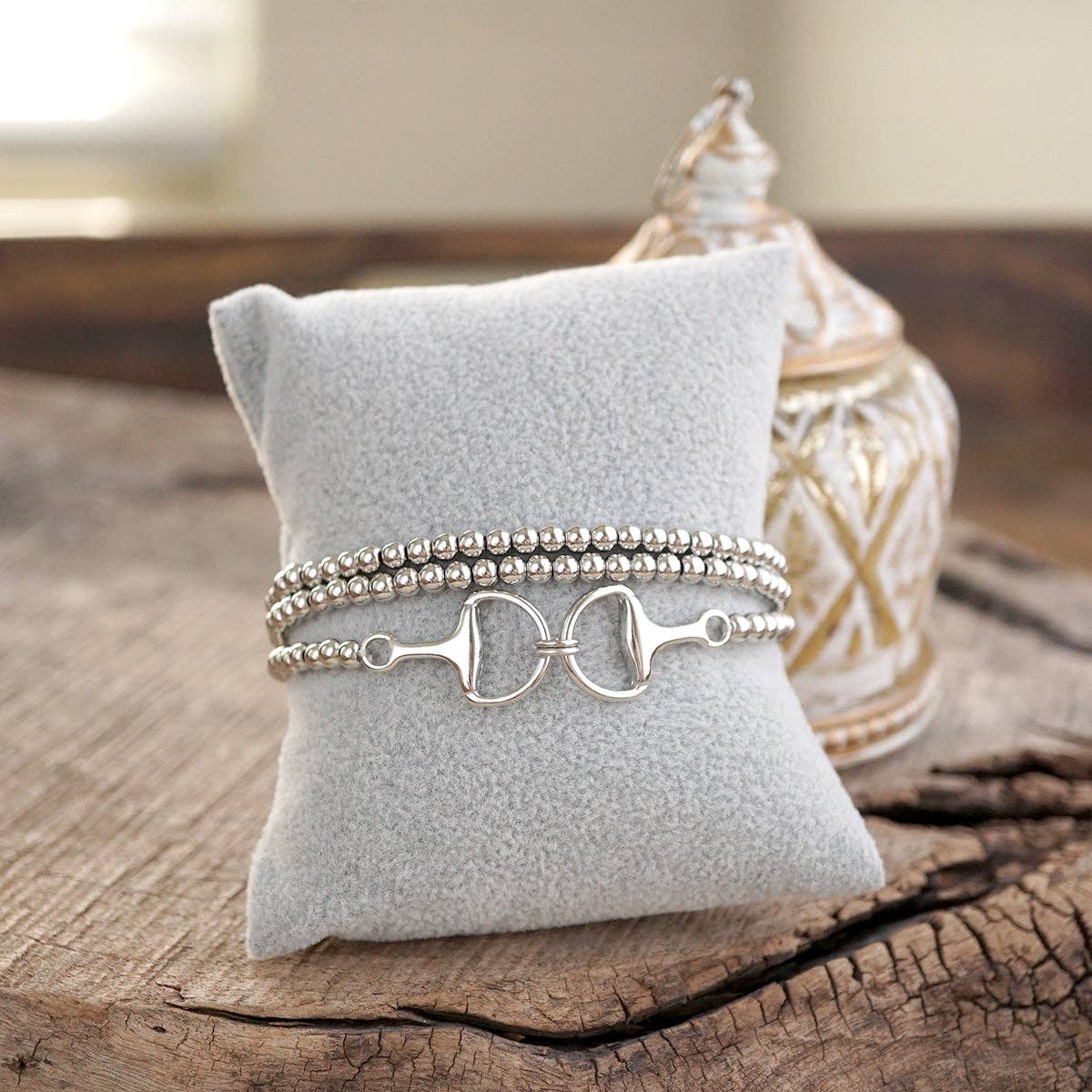 Bit of Shine – Set of 3 Stretch Bracelets with Horse Bit