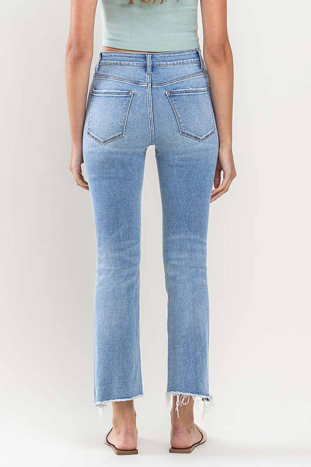 HIGH RISE CROP FLARE JEANS T5988