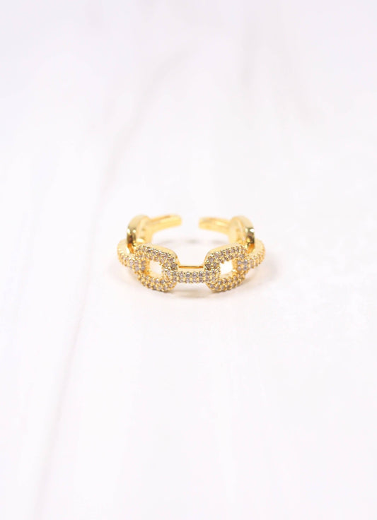 Forbe CZ Link Ring GOLD