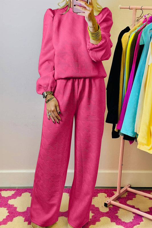 Puff Sleeve Top and Pants Set