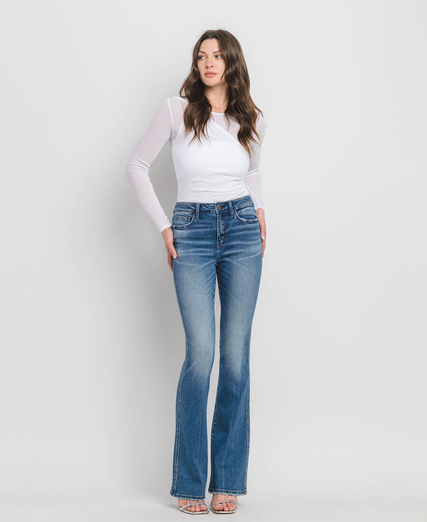 HIGH RISE FULL LENGTH BOOTCUT JEANS F5099