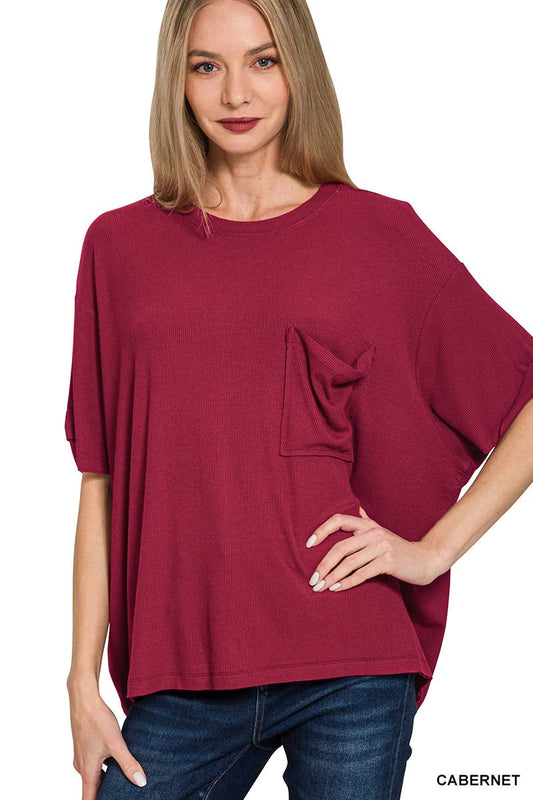 Zenana Oversized Ribbed Tee