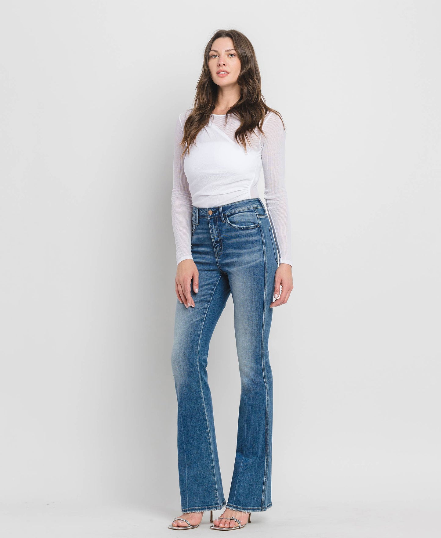 HIGH RISE FULL LENGTH BOOTCUT JEANS F5099