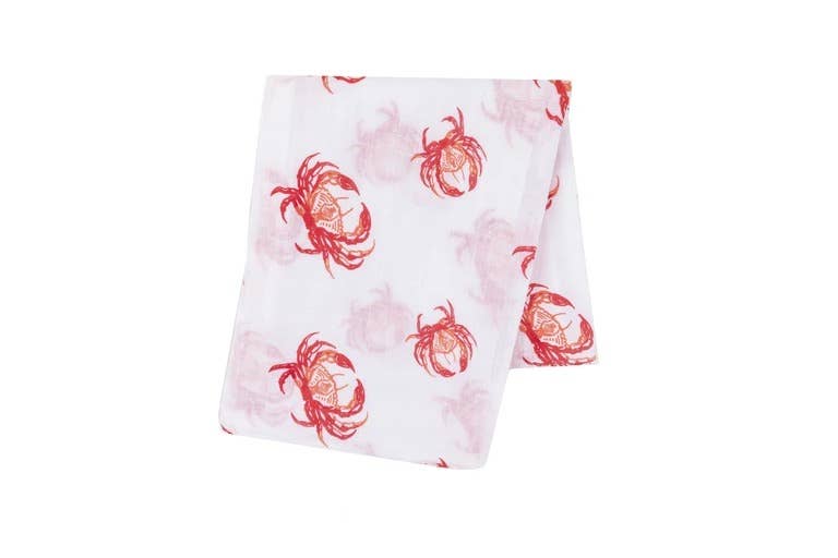 Pink Crab Swaddle Blanket