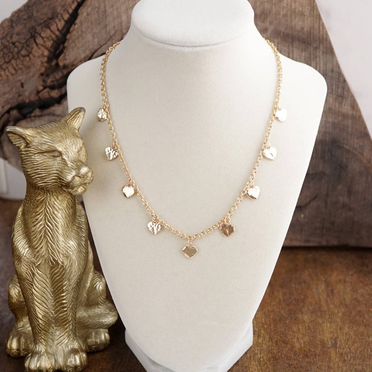 Tiny Crush – Hammered Heart Charm Necklace